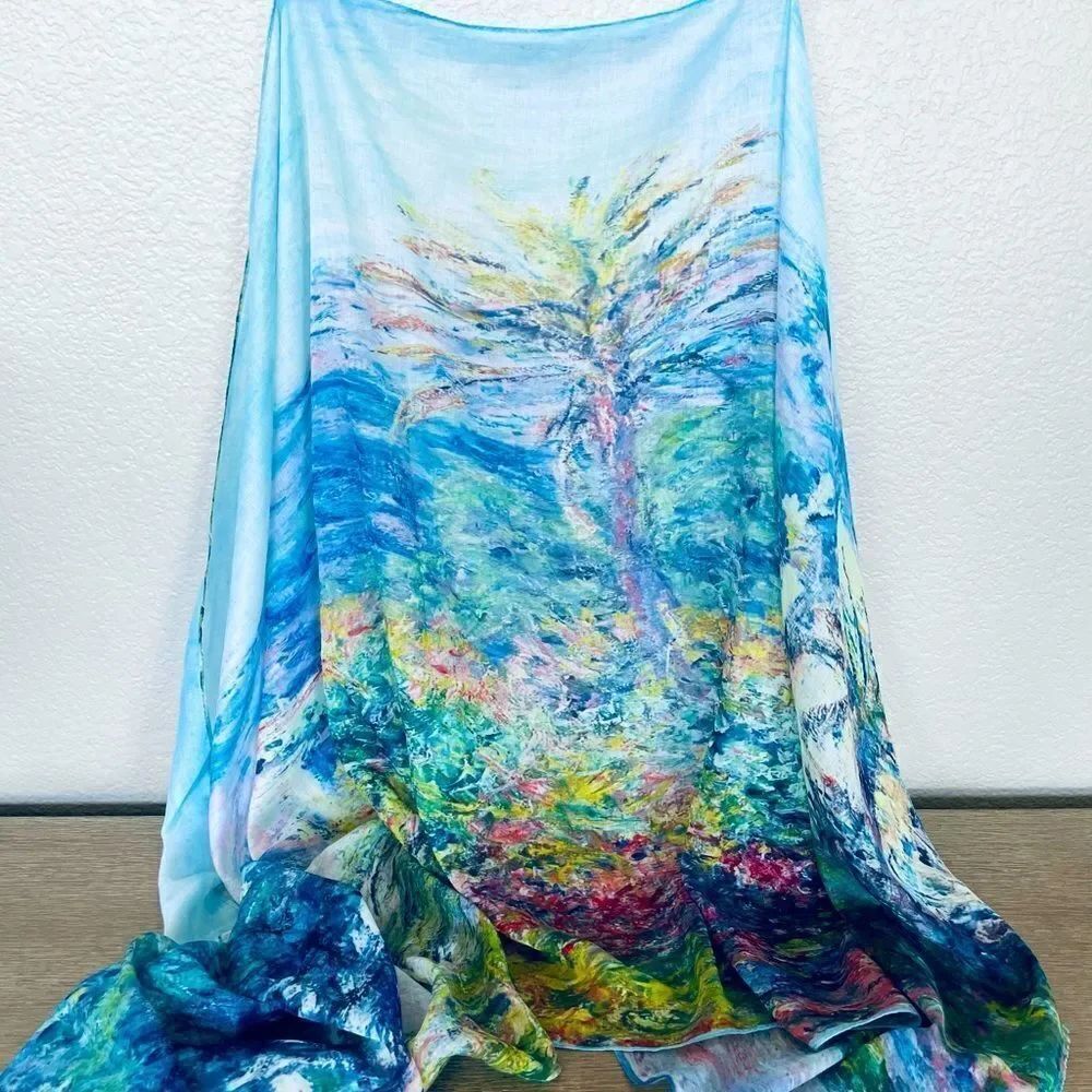 Abstract Landscape Multi Scarf Wrap Shawl Accessory